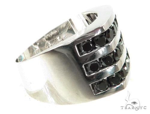 10K Gold Channel Black Diamond Ring, photo 4 of 7