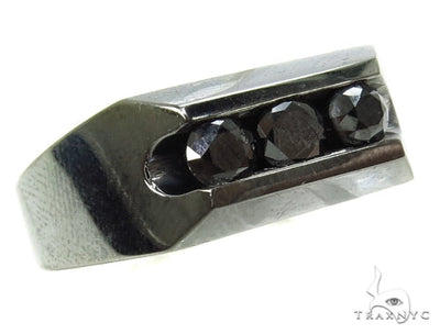 Channel Black Diamond Silver Ring 39274 - Image 1