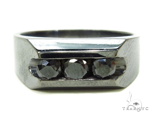 Channel Black Diamond Silver Ring 39274 - Image 5