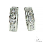 Channel Setting Hoop Huggie Earrings 66951 - Image 1