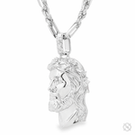 925 silver Jesus head pendant with spike crown on Milano rope chain.