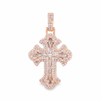 Emerald Cut Diamond Cross Pendant 68542