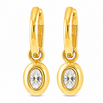 Georgian Oval Drop Hoop Earrings 71734