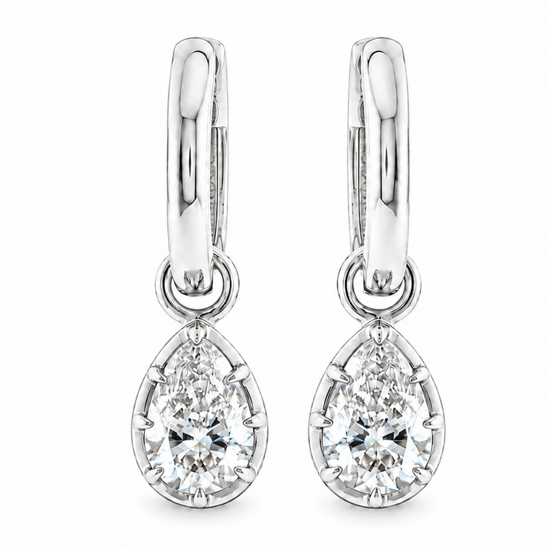 Georgian Pear Drop Hoop Earrings 71736