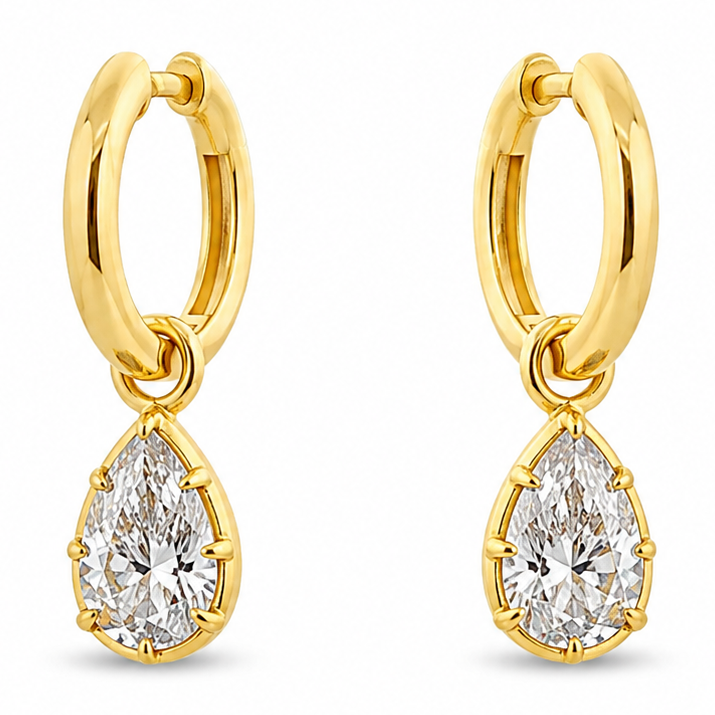 Georgian Pear Drop Hoop Earrings 71736