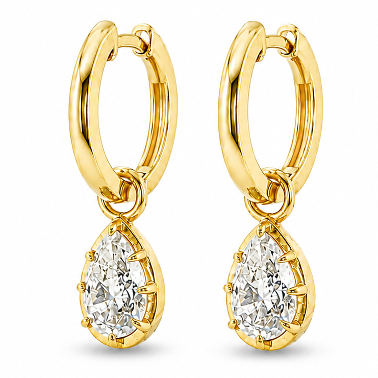 Georgian Pear Drop Hoop Earrings 71736