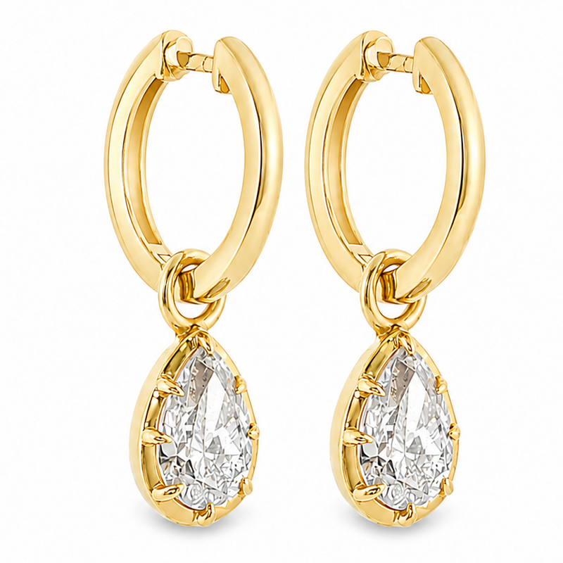 Georgian Pear Drop Hoop Earrings 71736