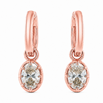 Georgian Oval Drop Hoop Earrings 71734