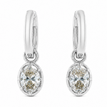 Georgian Oval Drop Hoop Earrings 71734