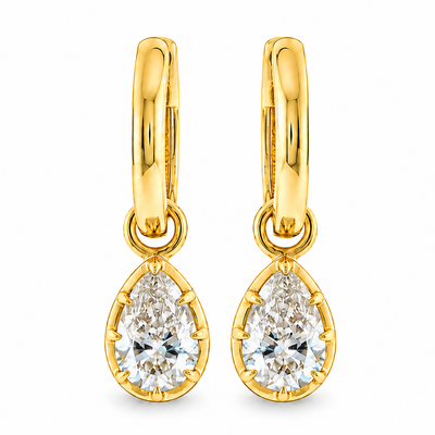 Georgian Pear Drop Hoop Earrings 71736