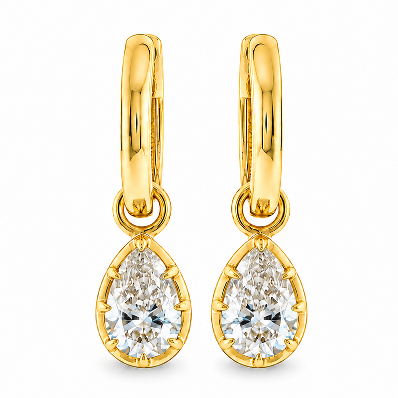 Georgian Pear Drop Hoop Earrings 71736