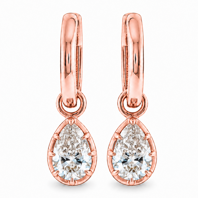 Georgian Pear Drop Hoop Earrings 71736