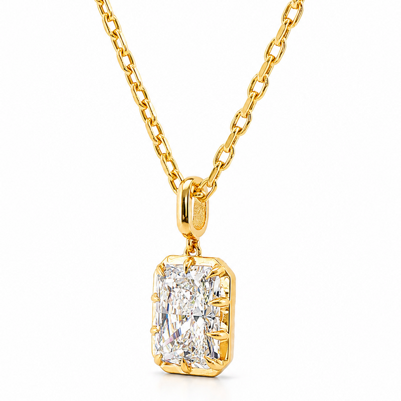 4 Ct Radiant Georgian Pendant Set 71757