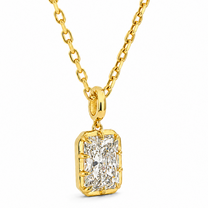 4 Ct Radiant Georgian Pendant Set 71757