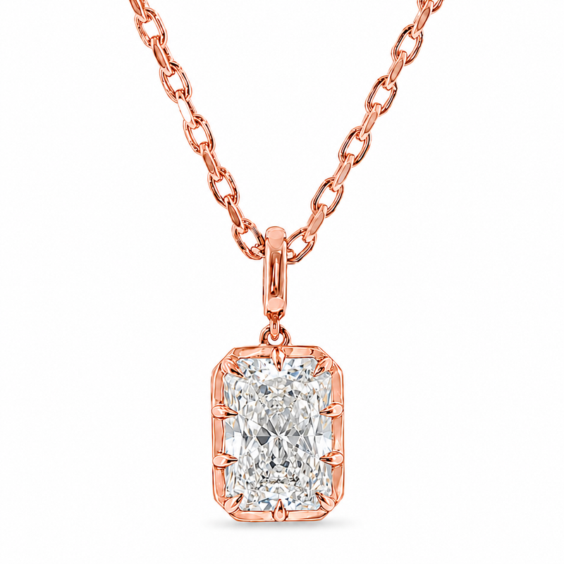 4 Ct Radiant Georgian Pendant Set 71757