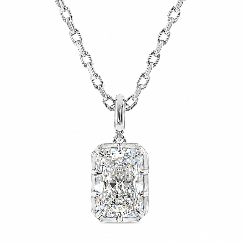 4 Ct Radiant Georgian Pendant Set 71757