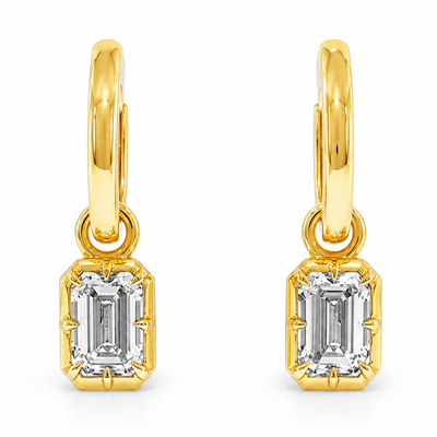 Georgian Emerald Drop Hoop Earrings 71761