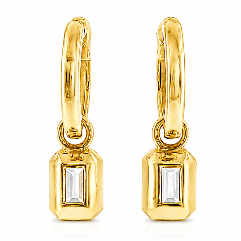 Georgian Emerald Drop Hoop Earrings 71761