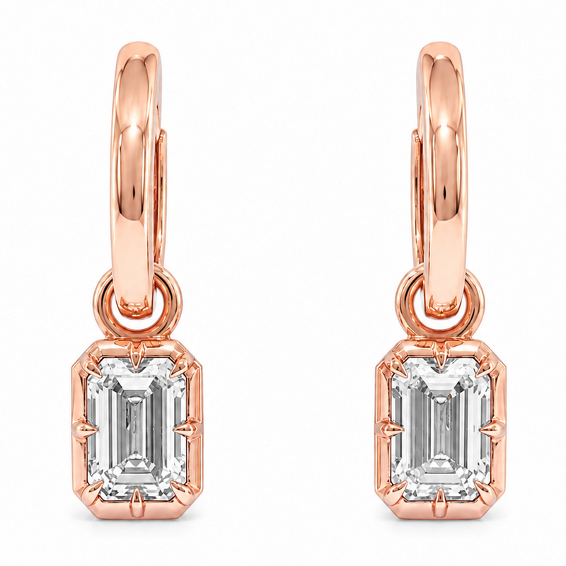 Georgian Emerald Drop Hoop Earrings 71761