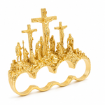 10K Triple Cross 4-Finger Ring 71776