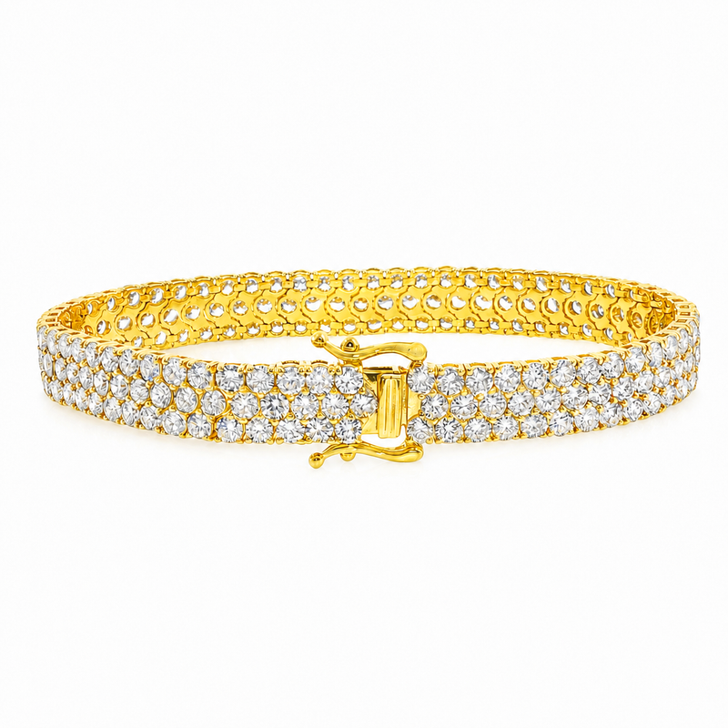 Three Row Diamond Tennis Bracelet 71692