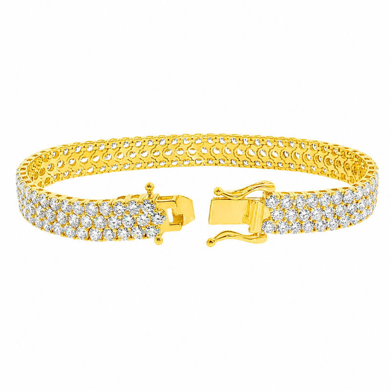 Three Row Diamond Tennis Bracelet 71692