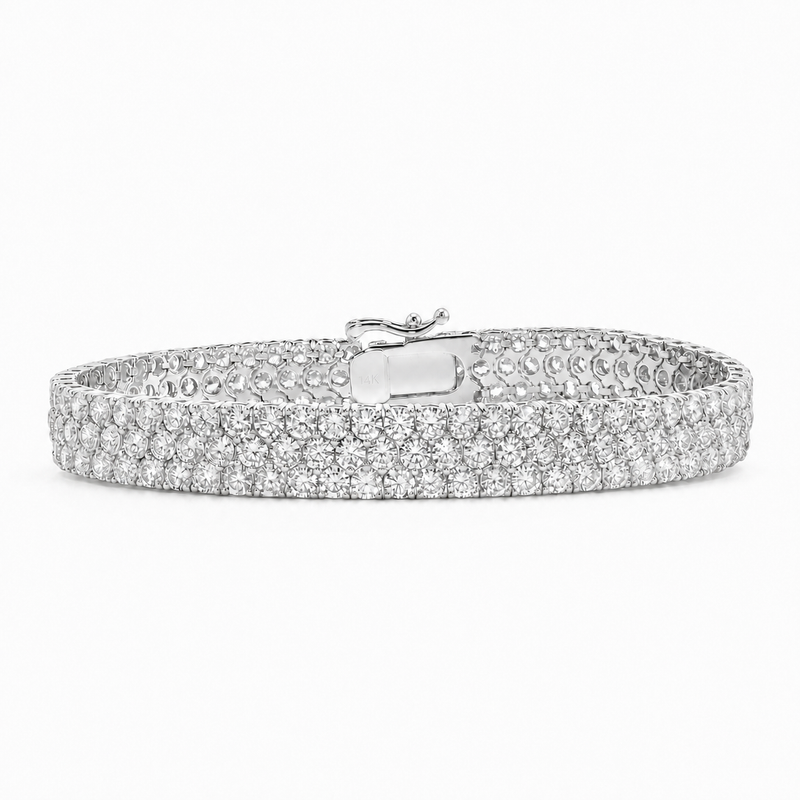 Three Row Diamond Tennis Bracelet 71692