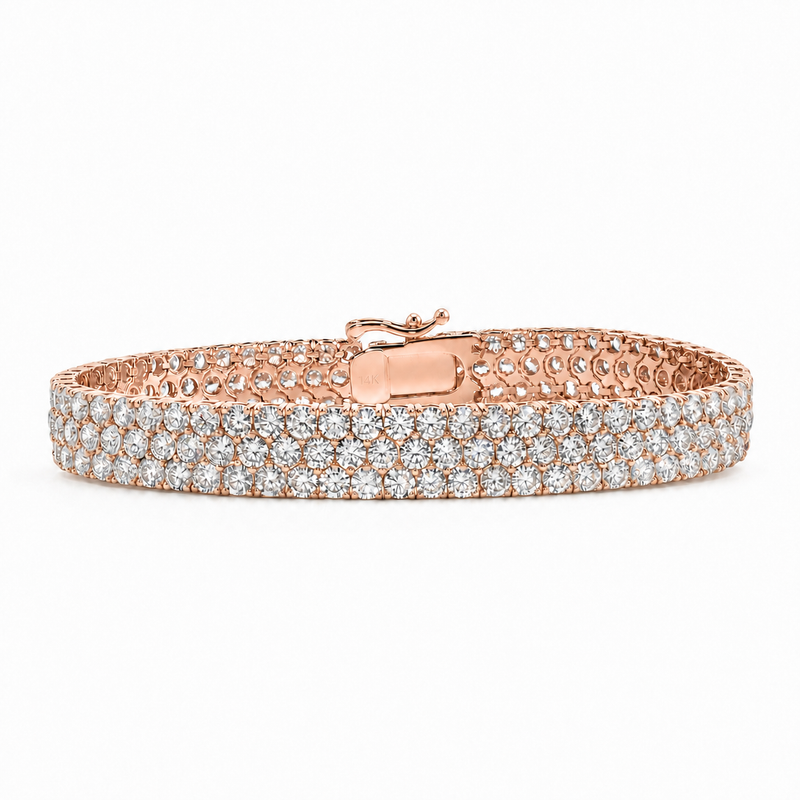Three Row Diamond Tennis Bracelet 71692