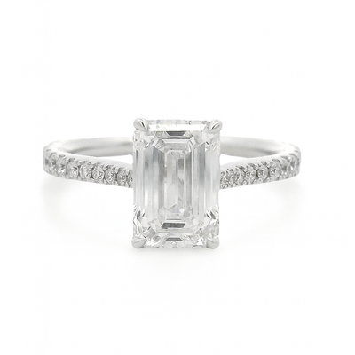 14K Gold Lumière Emerald Cut Lab-Grown Diamond Engagement Ring