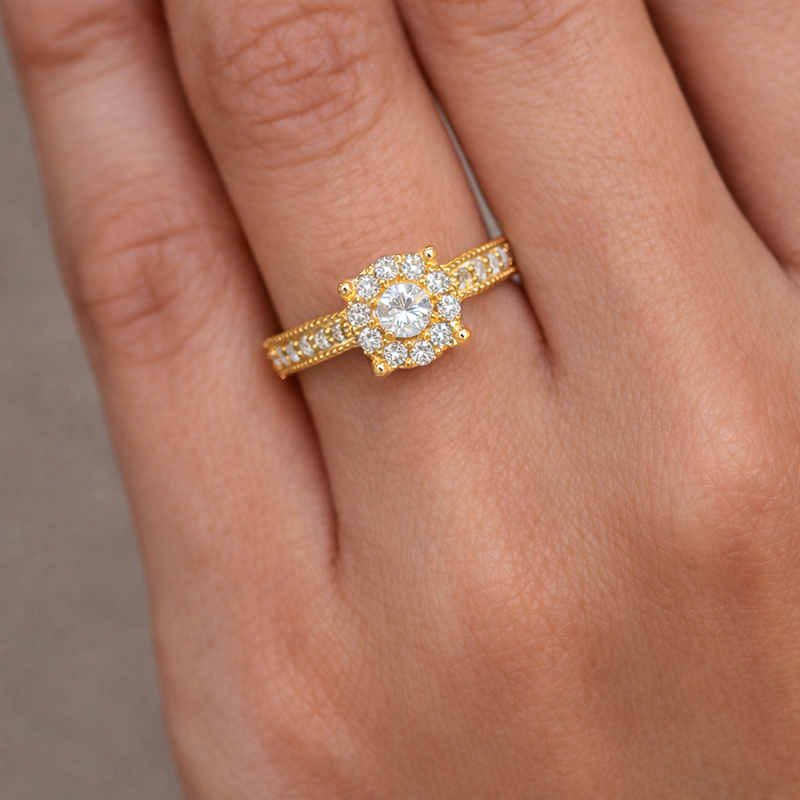 Floral Spark Diamond Engagement Ring 18191