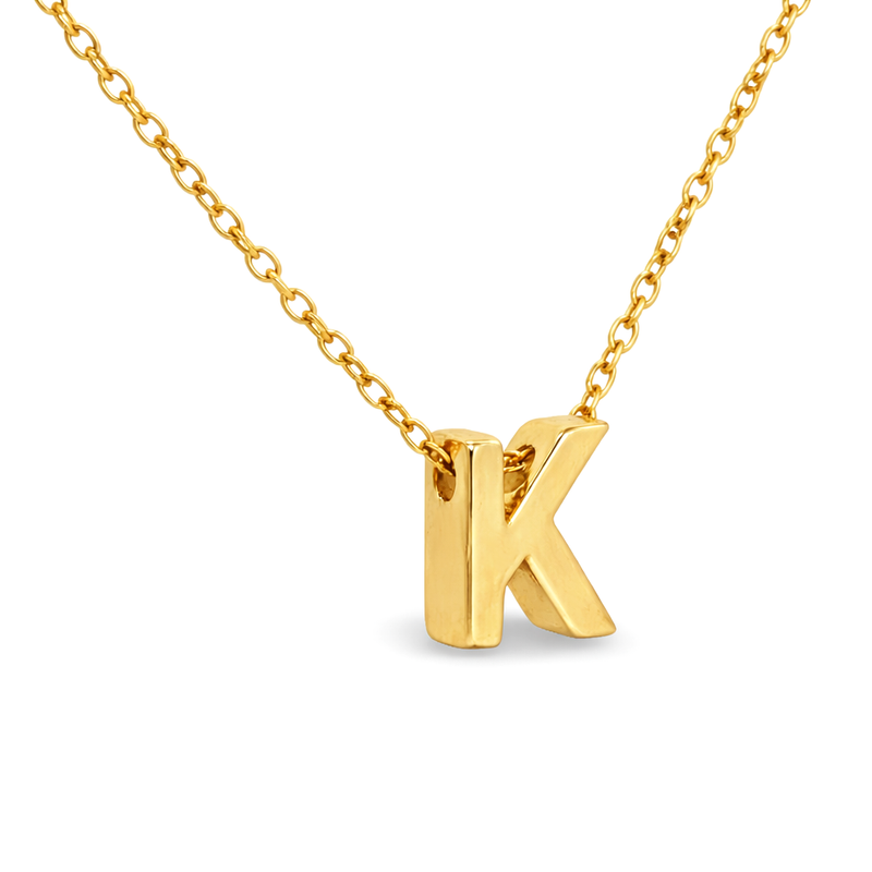 14K Gold Mini Initial Necklace, view 5