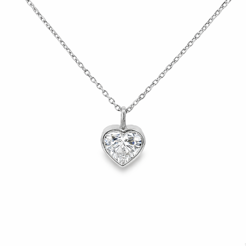 14K Gold Heart Lab-Grown Diamond Bezel Pendant, photo 5 of 9