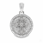 Circular Cross Pendant Set with Emerald Cut 71019