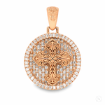 Circular Cross Pendant Set with Emerald Cut 71019