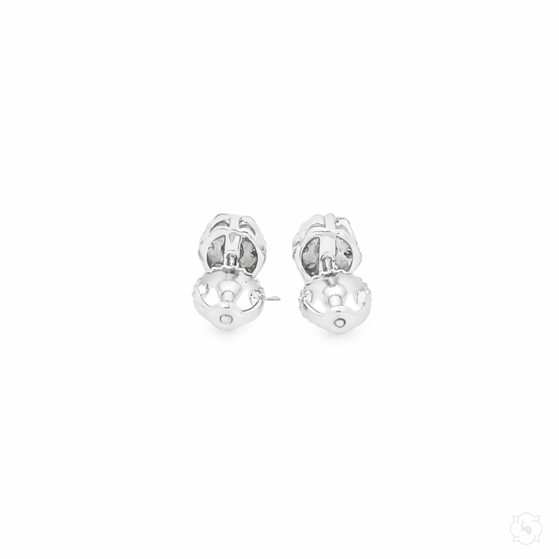 Ocean Blue Flower Earrings in 14K gold, view 9
