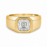 Asscher Solitaire Signet Ring 71599