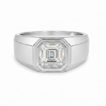 Asscher Solitaire Signet Ring 71599