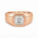 Asscher Solitaire Signet Ring 71599