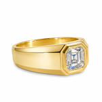Asscher Solitaire Signet Ring 71599