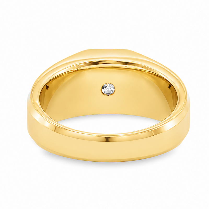 Asscher Solitaire Signet Ring 71599
