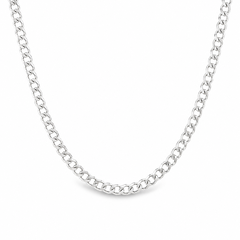 .925 Silver Solid Curb Chain 3.5mm