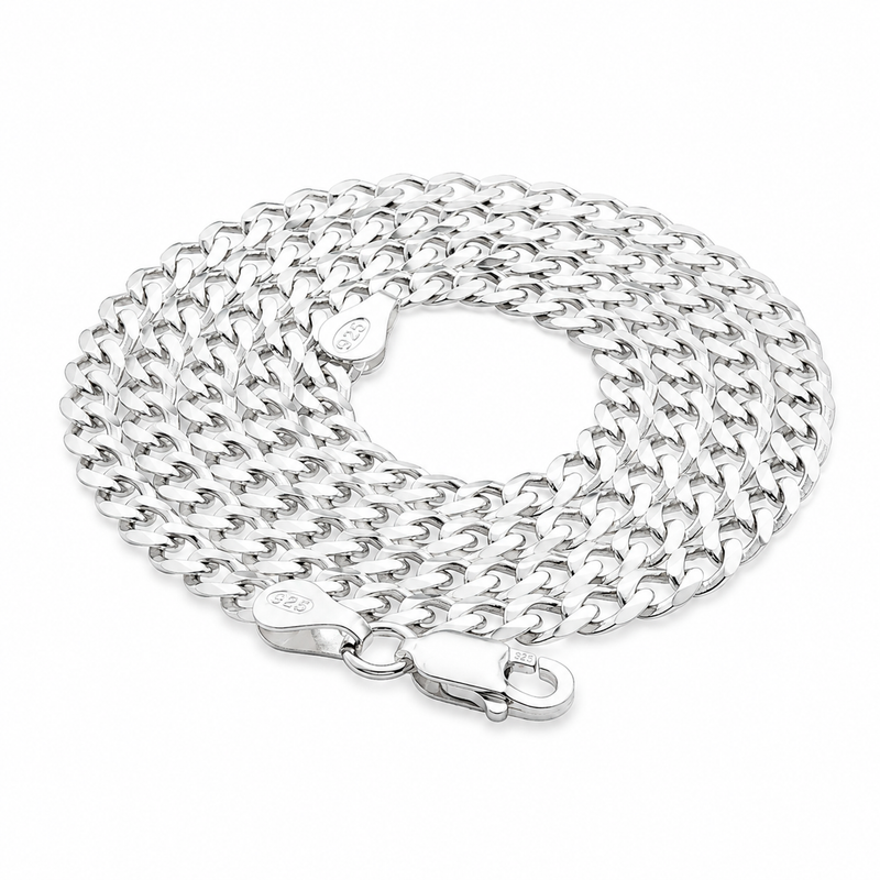 .925 Silver Solid Curb Chain 3.5mm, view 5