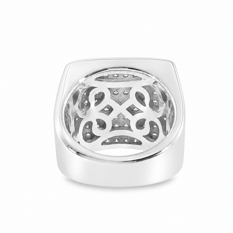 Mens Silver Prong Ring, view 5