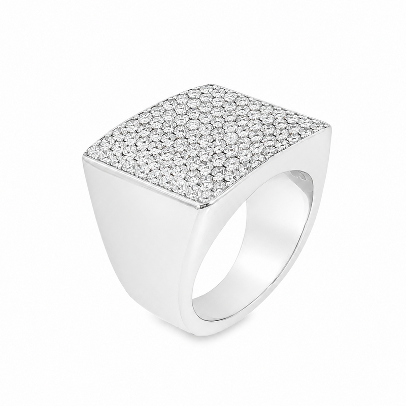 Mens Silver Prong Ring, view 4