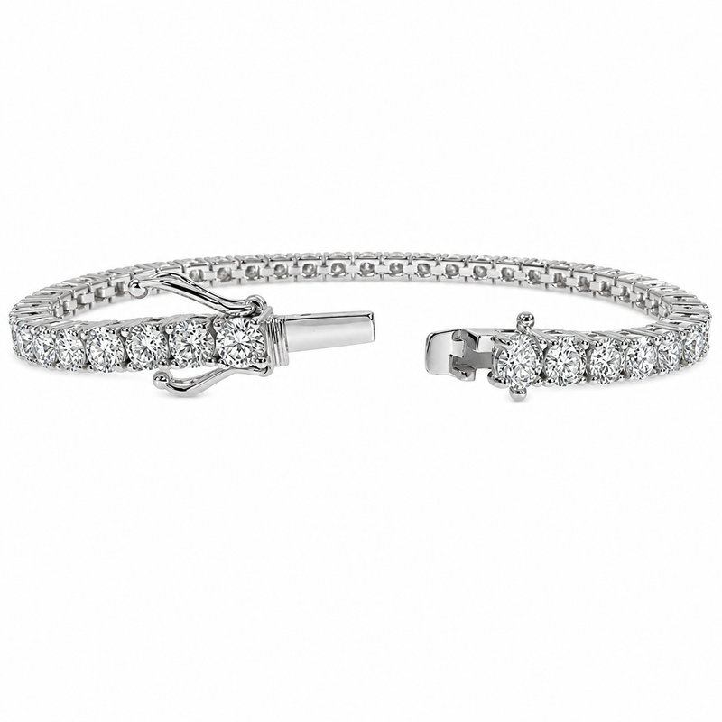 Men's 14K Gold Lab-Grown Diamond Tennis Bracelet 25pt | TraxNYC