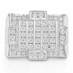 Silver Diamond Crown Ring 25651