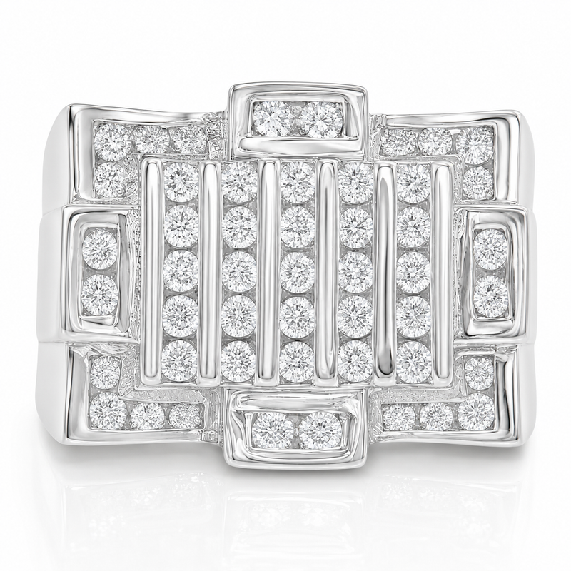Silver Diamond Crown Ring 25651