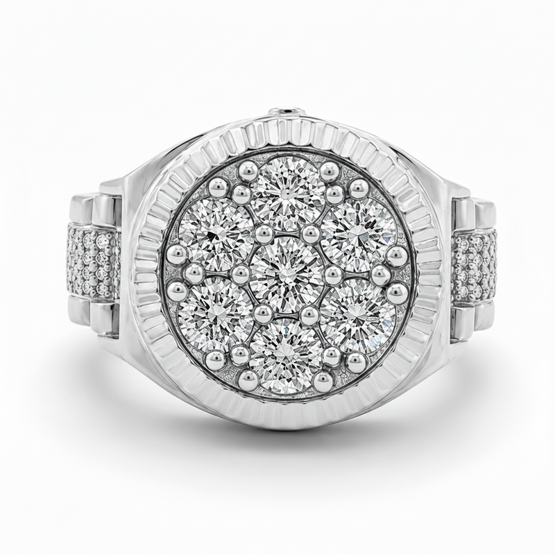 Custom Made Rolex Style Diamond Ring 67378