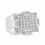 Silver Diamond Crown Ring 25651