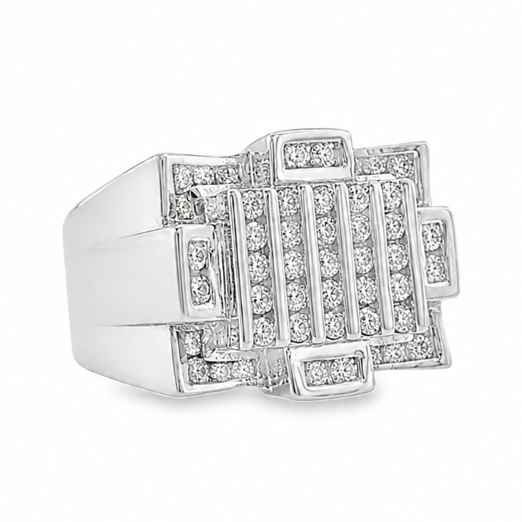 Silver Diamond Crown Ring 25651